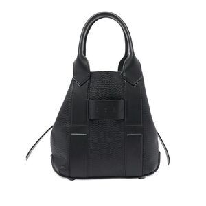 HOGAN Smooth Leather Tote Bag Men BLACK Shopping Bags